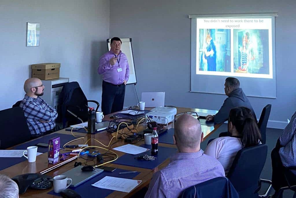 Photo of an asbestos awareness training course in progress